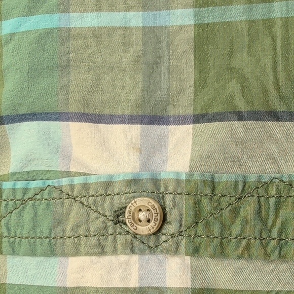 Carhartt Ladies Large Plaid Button Up Shirt L Workwear - Picture 14 of 14